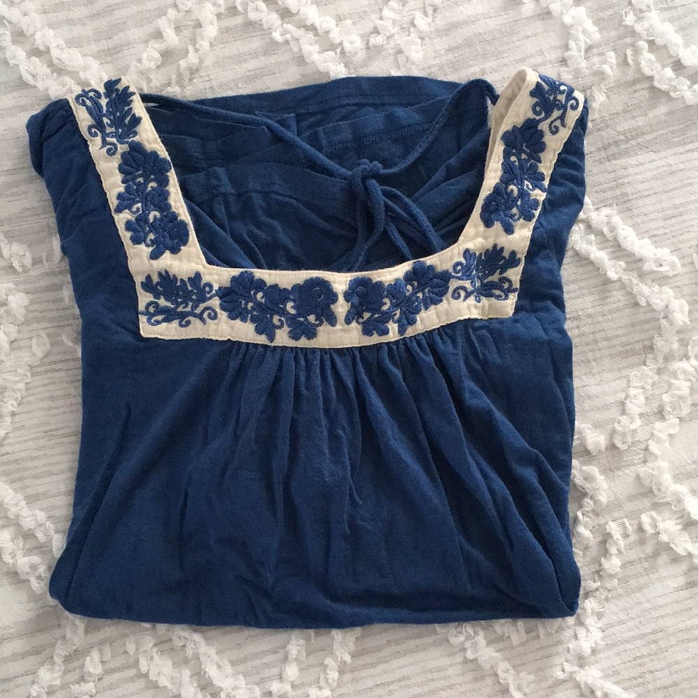 Blue and cream shirt